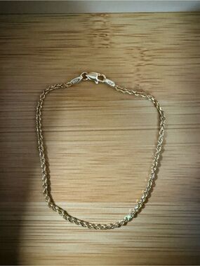10K yellow Gold Rope Chain Bracelet - Classic Yellow Gold